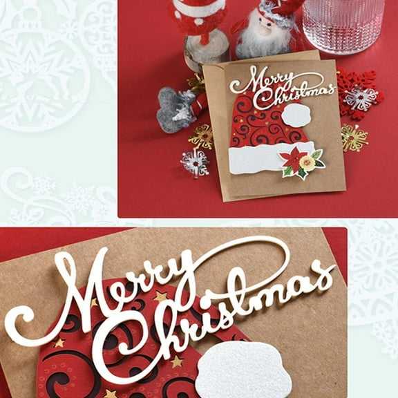 BETTERLIFE Merry Christmas Letter Metal Cutting Die For DIY Scrapbooking Silver O9R7 F0G5