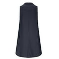 thumbnail image 5 of amkenre Party Dresses for Women 2024 Summer Color Cotton Linen Sleeveless Single-breasted Loose V-neck Long Dress, 5 of 7