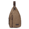 thumbnail image 1 of Canvas Sling Bag Crossbody Backpack Hiking Daypack Rucksack for Men Women Outdoor Cycling Travel, 1 of 5