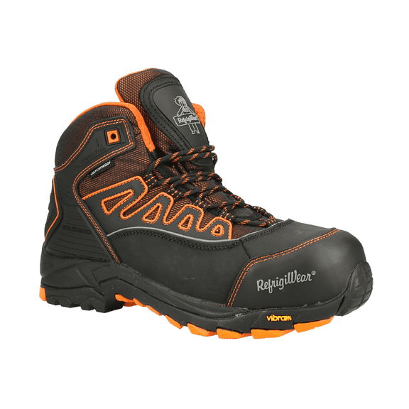 RefrigiWear Women's PolarForce Hiker Insulated Waterproof Composite Safety Toe Leather Work Boot (Black, Size 7)