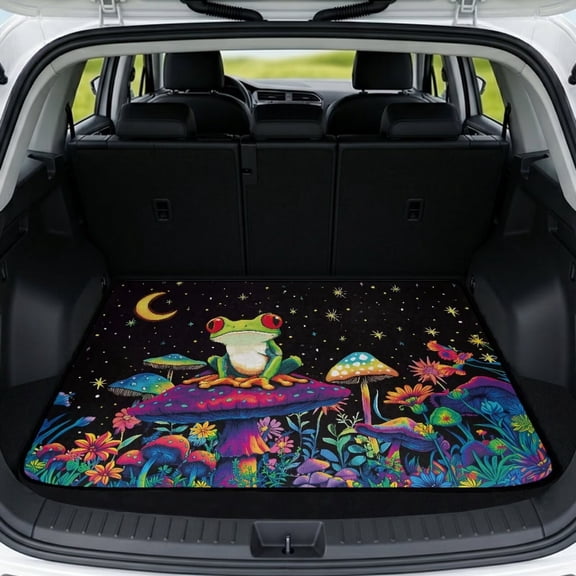 HUISEFOR Car Trunk Mat, Universal Car Trunk Mat 29" x 39", Mushroom Frog Cargo Mat Rear Trunk Liner Scratchproof Non-Slip Universal Fit for Most Vehicle