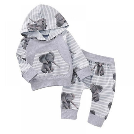 

Bullpiano Newborn Baby Clothes Outfits Infant Hoodie Sweatshirt Pants Toddler Boys Girls Clothing Set for 12-18 Months