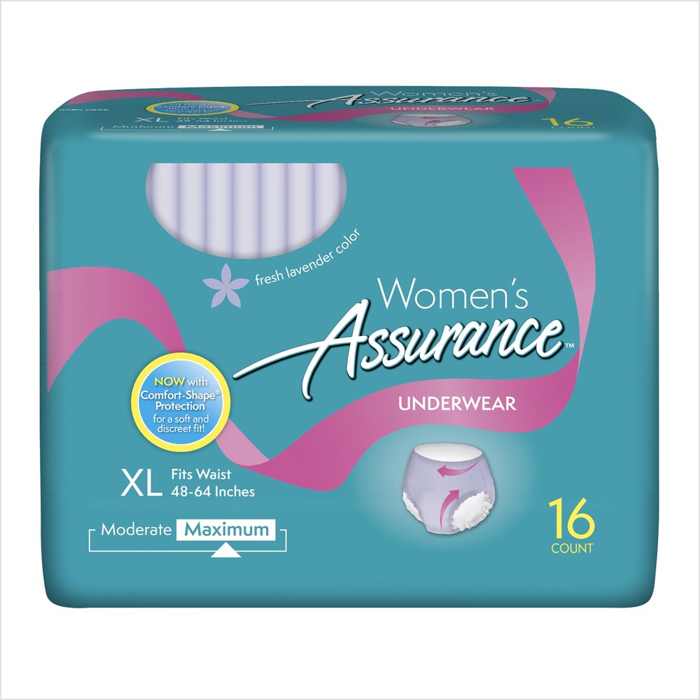 Assurance Incontinence Underwear for Women, Maximum, S/M, 6 Ct