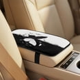 thumbnail image 5 of Xixirimido Butterfly Music Notes Black White Print Car Seat Cover Set of 5 Pieces Front Seat Covers with Matching Seat Belt and Center Console Covers PU Leather Fits Most Vehicles, 5 of 8
