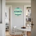thumbnail image 4 of Wall Clock Green Stripes Clocks PVC Silent Non-Ticking Battery Operated Decorative White Classic Striped Round Clock for Home Living Room Kitchen Bedroom Office School Wall Decor 10 Inch, 4 of 9