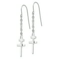 thumbnail image 2 of 14k White Gold Chain Drop Dangle Cross Shepherd Hook Earrings Religious, 2 of 7