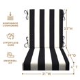 thumbnail image 6 of Cabana Stripe Black and Ivory Highback Dining Chair Cushion, 6 of 8