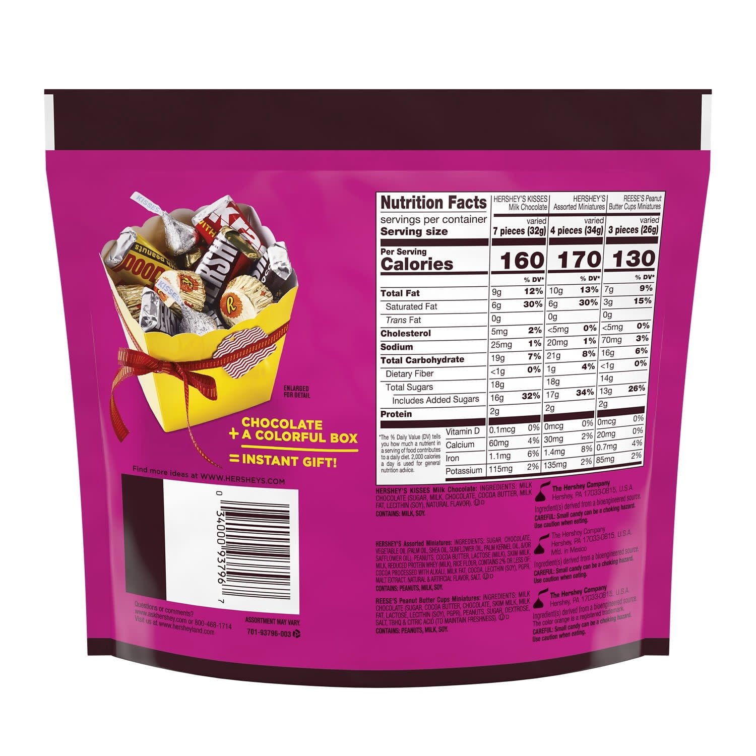 Hershey's and Reese's Miniatures Assorted Chocolate Candy, Family Pack 15.1 oz