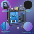 thumbnail image 5 of Bestier 25" Gaming Floating Shelves LED Wall Mounted Shelf with Adjustable Glass Shelf, Gaming Room Decor Wine Coffee Bar, Black, 5 of 6