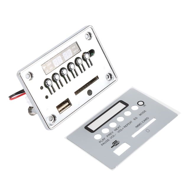 Placa decodificadora de MP3 con Bluetooth, módulo de audio, memoria de almacenamiento USB, radio FM (plateada)