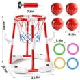 thumbnail image 2 of Pool Basketball Hoop Toys for Kids Ages 4-8 8-12 & Adult, Summer Outdoor Swimming Pool Games Water Play Toys Family Party for Kids, 2 in 1 Pool Basketball Hoop & Ring Game with 4 Balls 12 Rings & Pum, 2 of 8