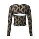 thumbnail image 4 of Conjunto de top corto de manga larga con encaje floral para mujer: top sin tirantes y bolero, diseño de malla con cuello cuadrado, 4 of 5