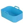 thumbnail image 2 of Yuarrent Bandeja de cocina para freidora de aire con mango, revestimiento que no se decolora, cesta de silicona reutilizable, accesorios para Cocina y Comedor Azul 1 PC, 2 of 6