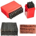 thumbnail image 1 of 36 Pcs Timbres Lettres Chiffres Alphabet 4mm Ensemble de Perforations en Bois Cuir Acier Outil de Perforation en Cuir (27 Lettres et 9 Chiffres), 1 of 8