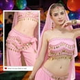 thumbnail image 2 of Belly Dance Hip Scarf Women's Tie Waist Wrap 128 Coin Skirt for Belly Dance Performance Parties Rave Halloween, 2 of 7