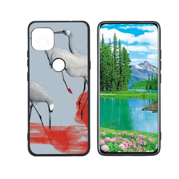 Cranes-jpg Phone Case, Degined for Moto One 5G Ace Case Men Women, Flexible Silicone Shockproof Case for Moto One 5G Ace
