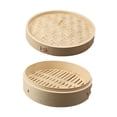 thumbnail image 2 of Cesta de bambú para cocinar al vapor, utensilios de cocina china y asiática para verduras y bollos de marisco. 27 centímetros, 2 of 9