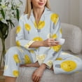 thumbnail image 6 of Pajama Sets for Women 2 Pcs, cute Light Bulb Pattern Button Down Long Sleeve Sleepwear Lounge PJ Sets, 6 of 6