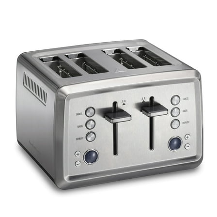 Hamilton Beach Digital 4-Slice Toaster with 3 Preset Functions & Removable Crumb Tray, Stainless