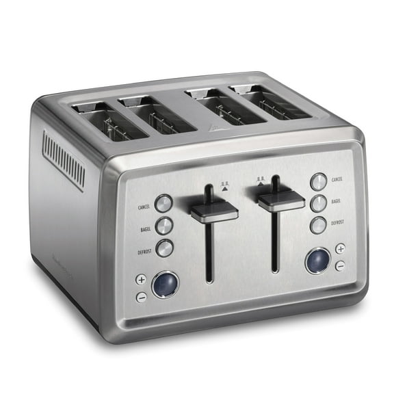 Hamilton Beach Digital 4-Slice Toaster with 3 Preset Functions & Removable Crumb Tray, Stainless