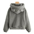 thumbnail image 2 of Otoño Invierno sudaderas con capucha de mujer de invierno de manga larga con orejas de conejo sudadera Linda felpa cálida Casual Sudadera con capucha Tops, 2 of 5