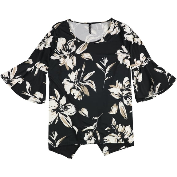 White Mark Womens Blanche Tunic Blouse, Multicoloured, Plus Size, 1X