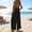 Black, variant on Summer Rompers for Women Backless Wide Leg Jumpsuit Solid Color Adjustable Spaghetti Strap Long Pants Overalls with Pockets