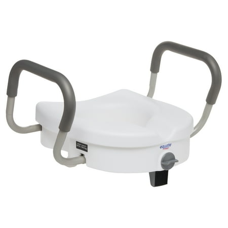 Equate Raised Toilet Seat With Handles  5 Inch Toilet Seat Riser with Arms  Fits Most Toilets  Elongated or Round  Handicap Toilet Seat With Handles  Handicap Toilet Seat