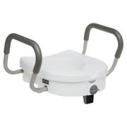 Equate Raised Toilet Seat With Handles, 5"  Seat Riser with Arms, Fits Most Toilets, 350 lb Capacity