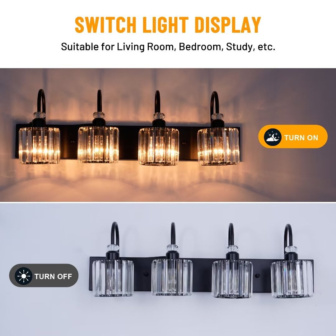 FINE MAKER 4 light modern bathroom vanity fixture, above mirror LED lighting fixture