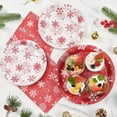 thumbnail image 3 of Waipfaru 200 PCS Christmas Paper Plates and Napkins White Snowflake Party Supplies Red Disposable Dinnerware Set for Christmas Decor, 3 of 6
