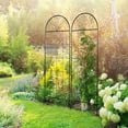 thumbnail image 2 of Outsunny Metal Garden Trellis Pack of 2 for Climbing Plants, Black, 2 of 10