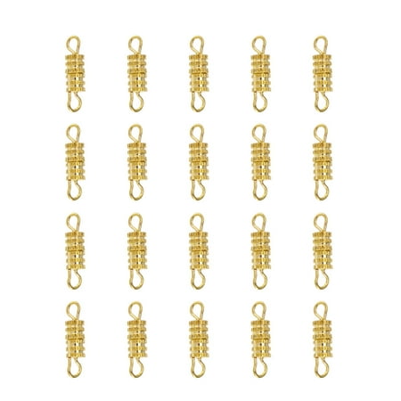

NICEXMAS 5 Bags 100pcs Jewerly Clasps Barrel Screw Type Clasp for Necklace Bracelet Chain DIY Jewellery Making Accessories Copper Screws Tie Buckle (14x4mm Golden)