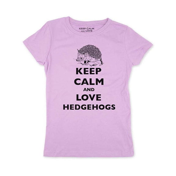 Keep Calm and Love Hedgehogs - wallsparks cute & funny - Youth Young Girls Juniors Slim Fit Shirt