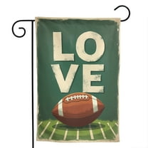 Love Football Polyester Garden Flag 12.5x18 Inch - Double-Sided Sports Game Outdoor Yard Seasonal Banner