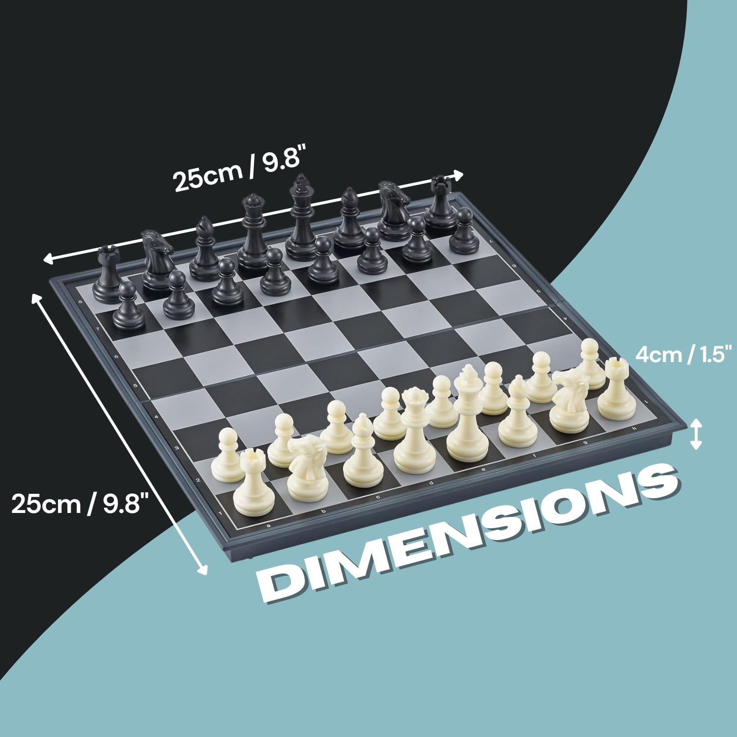 Tradeopia Magnetic Classics – 10 Inch Magnetic 3 in 1 Chess Checkers & Backgammon Game