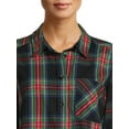thumbnail image 5 of Time and Tru Women's Button Down Flannel Shirt with Long Sleeves, Sizes XS-3XL, 5 of 6