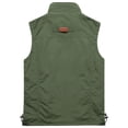 thumbnail image 3 of QSAWXQZ Men's Outdoor Utility Fishing Vest Zip Up Stand Collar Sleeveless Solid Mesh Breathable Hiking Gilet Jacket with Pockets L, 3 of 7