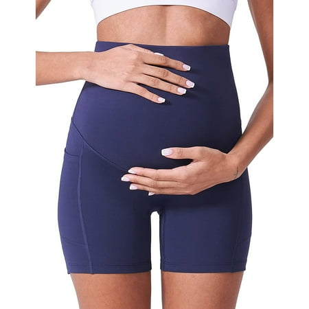 

Women s Maternity Yoga High Waist Shorts with Pockets