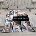 thumbnail image 3 of Custom Blanket with Photos Text，Customized Blanket Image Throw, Personalized Photo Blankets for Men Women Wife Husband Son Daughter Friend Birthday Christmas Day Wedding Memorial Gift Blankets, 3 of 5