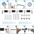 thumbnail image 4 of Stainless Steel Wall Mounted Broom Holder, Wall Mounted Broom Hanger with 4 Slots and 5 Hooks for Kitchen, Bathroom, Garage and Garden, Black, 4 of 5