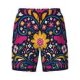 thumbnail image 4 of Lsque Mens Swim Trunks Cinco De Mayo Floral Pattern - Bathing Suit Compression Liner - Beach Swim Shorts Swimwear - (S-3XL) - Stretch Quick Dry -Small, 4 of 9