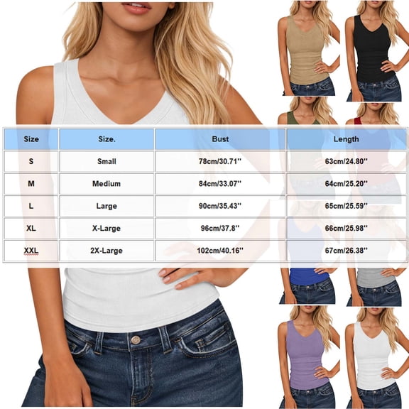 Bovxnpu Tank Tops Summer Sleeveless T Shirts Ribbed Knit Tank Top Lightweight Summer Summer Tops (Women's or Women's Plus)