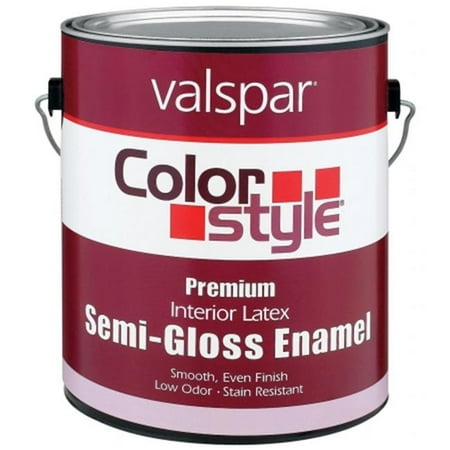 Valspar Brand 1 Gallon White ColorStyle Interior Latex Semi Gloss Enamel Paint - Pack of 4