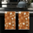thumbnail image 6 of Sm:)e Maple Leaves Orange Fall Kitchen Dish Towels Set of 2, Soft & Absorbent Washcloth 18x26 Inch, 6 of 7