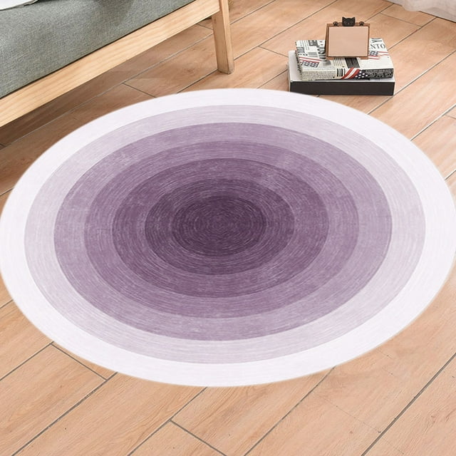 Uklsqma Coussin de Sol Rond Antidérapant en Polyester / Tapis Absorbant Doux de 23,6 Pouces pour Salon Chambre Bureau / Coussin de Siège Imperméable Confortable Insonorisé en Orange Marron Vert