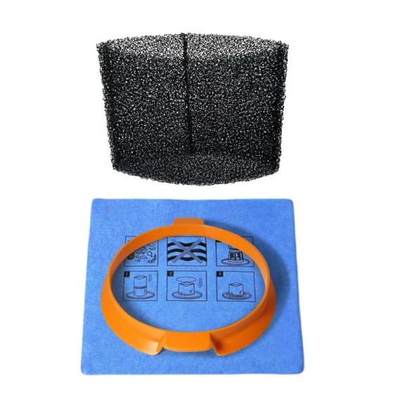 Universal Foam Filter , Cloth Filter & Clamp,Compatible with Hyper Tough 3-4 Gallon Wet/Dry Vac Buckethead Filter Replacement Bundle