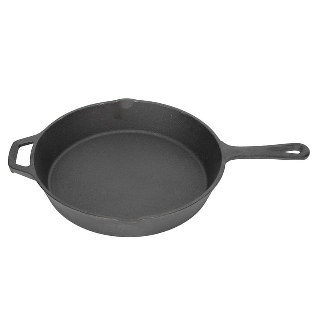 Sartén de hierro fundido Calentamiento uniforme rápido Sartén de hierro fundido antiadherente de amplia aplicación para horno Estufa Parrilla 25 cm de diámetro