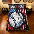 thumbnail image 4 of meiyoeat Vintage Grunge Baseball Bed Sheets for Boys, American Flag Splash Drip Full Size Sheets, 4pcs, 1 Flat Sheet, 1 Fitted Sheet and 2 Pillowcases, 4 of 5