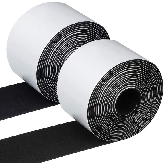 WSNIJFU 2 Pack Felt Strips with Adhesive Backing Black Felt Strips Self Adhesive Felt Tape Roll Furniture Pads for Chair Wall Protector,1.96 x 0.04 Inch, 78.8 Feet